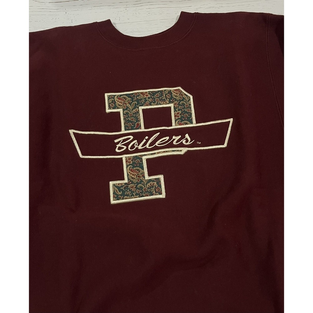 VTG 90s‎ Champion Reverse Weave Purdue Boilermaker Crewneck Paisley L Boilers